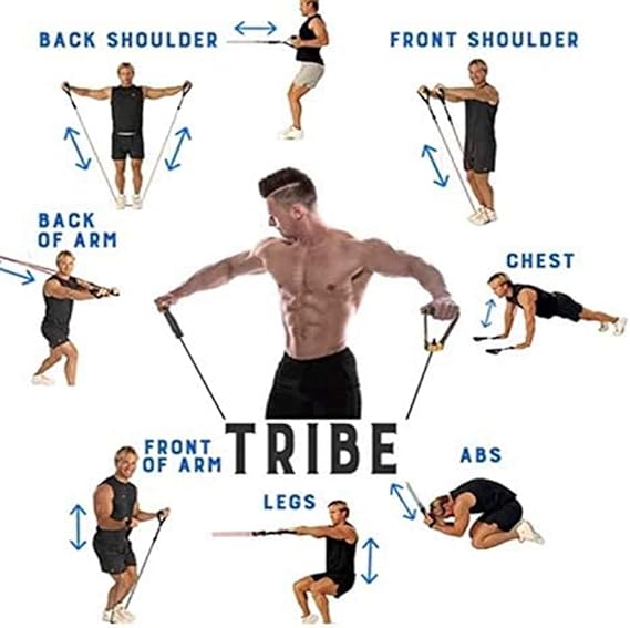 11 Piece Power Resistance Band Set Strength Training Yoga Sports - Image 10