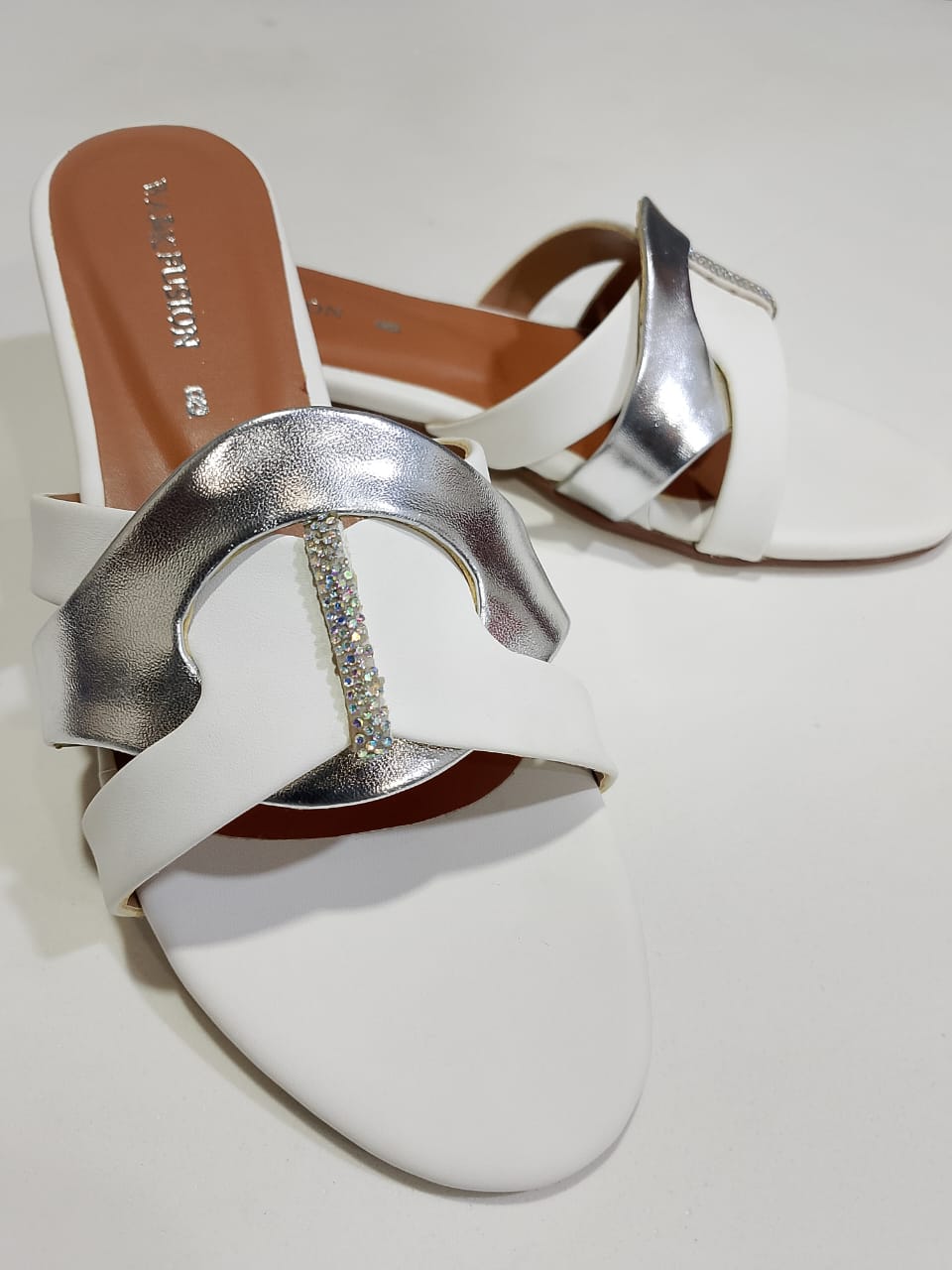 Silver & White Slippers2