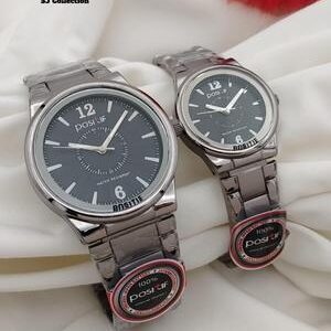 couple silver watch