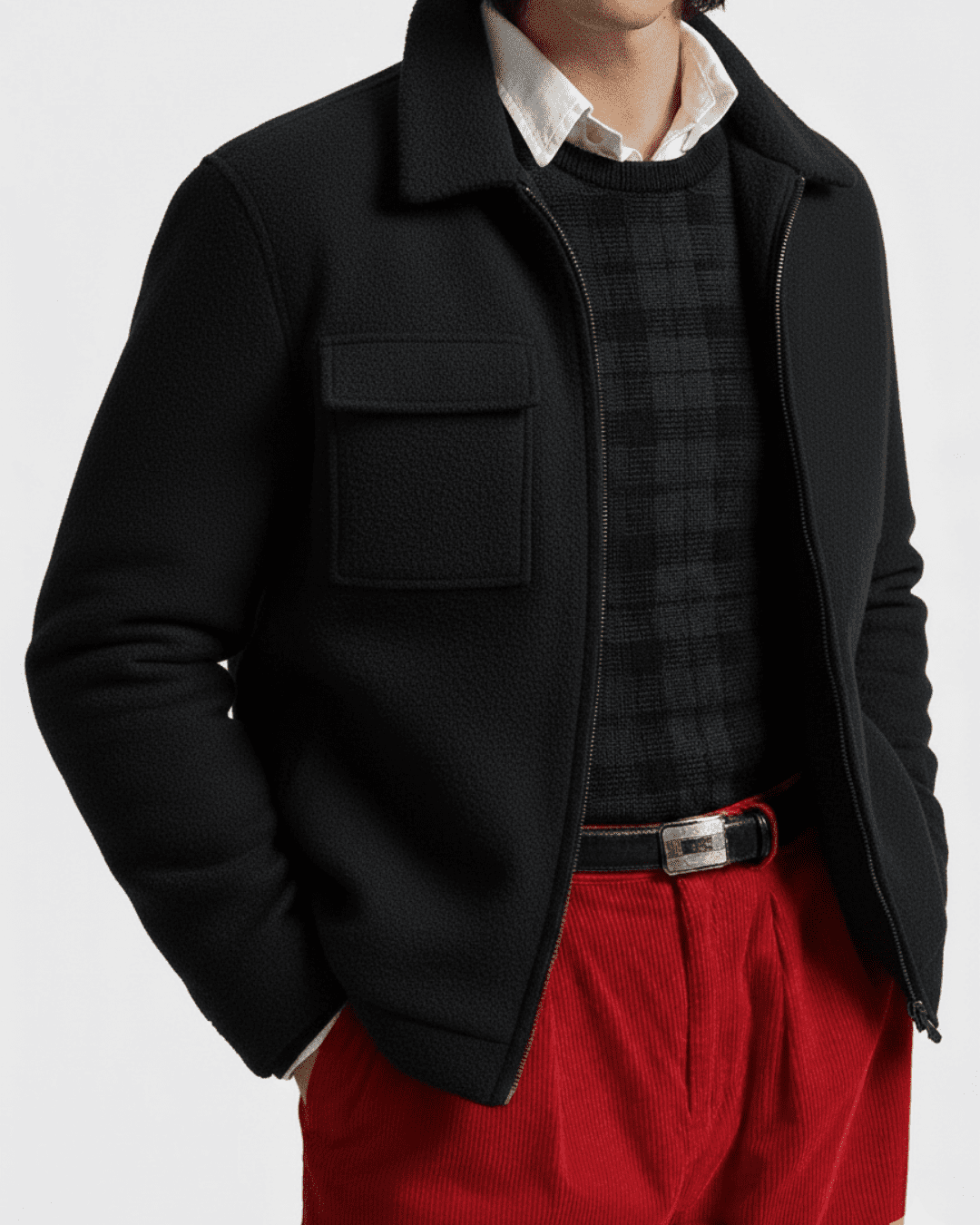 Black ZIP-UP Fleece Jacket