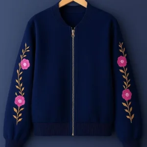 printed fleece jacket