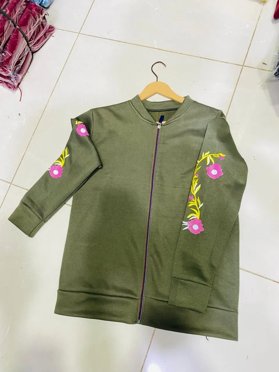 printed fleece jacket