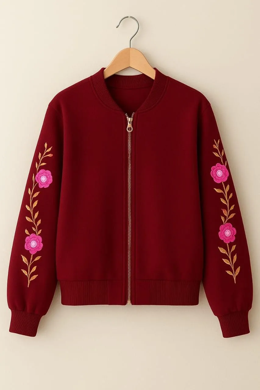printed fleece jacket