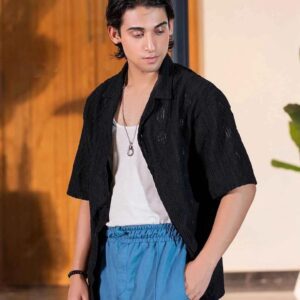 Midnight Black Textured Shirt