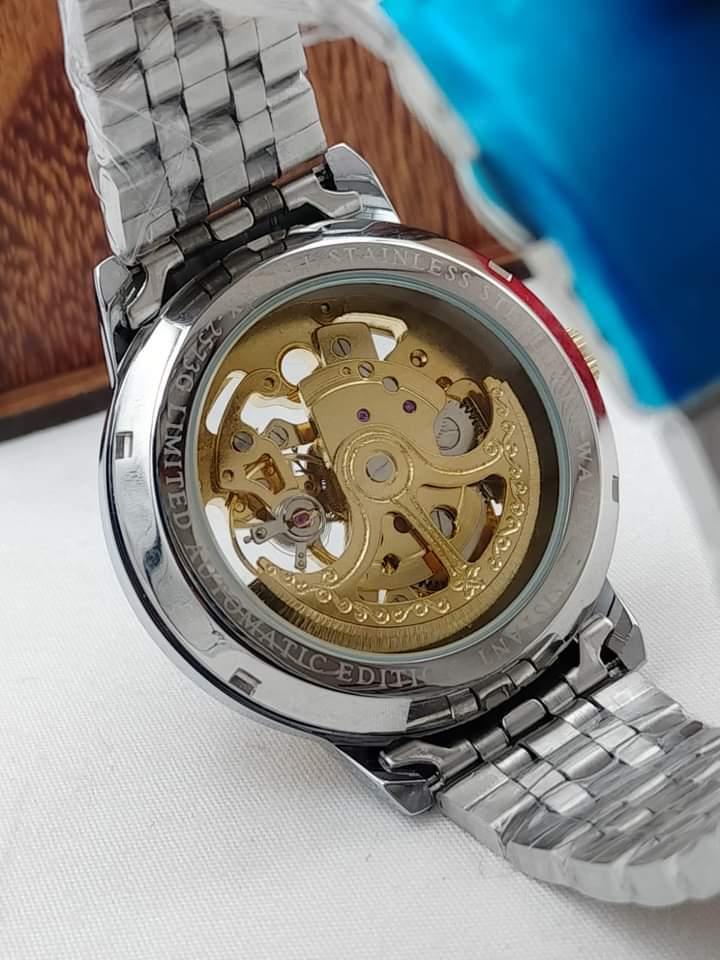 skeleton two tone color watch