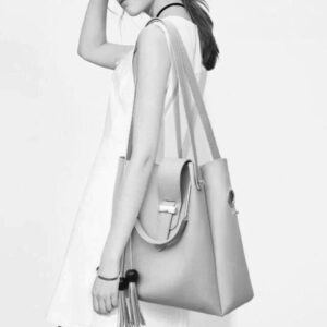 Women's PU Leather Plain Hand Bag Set